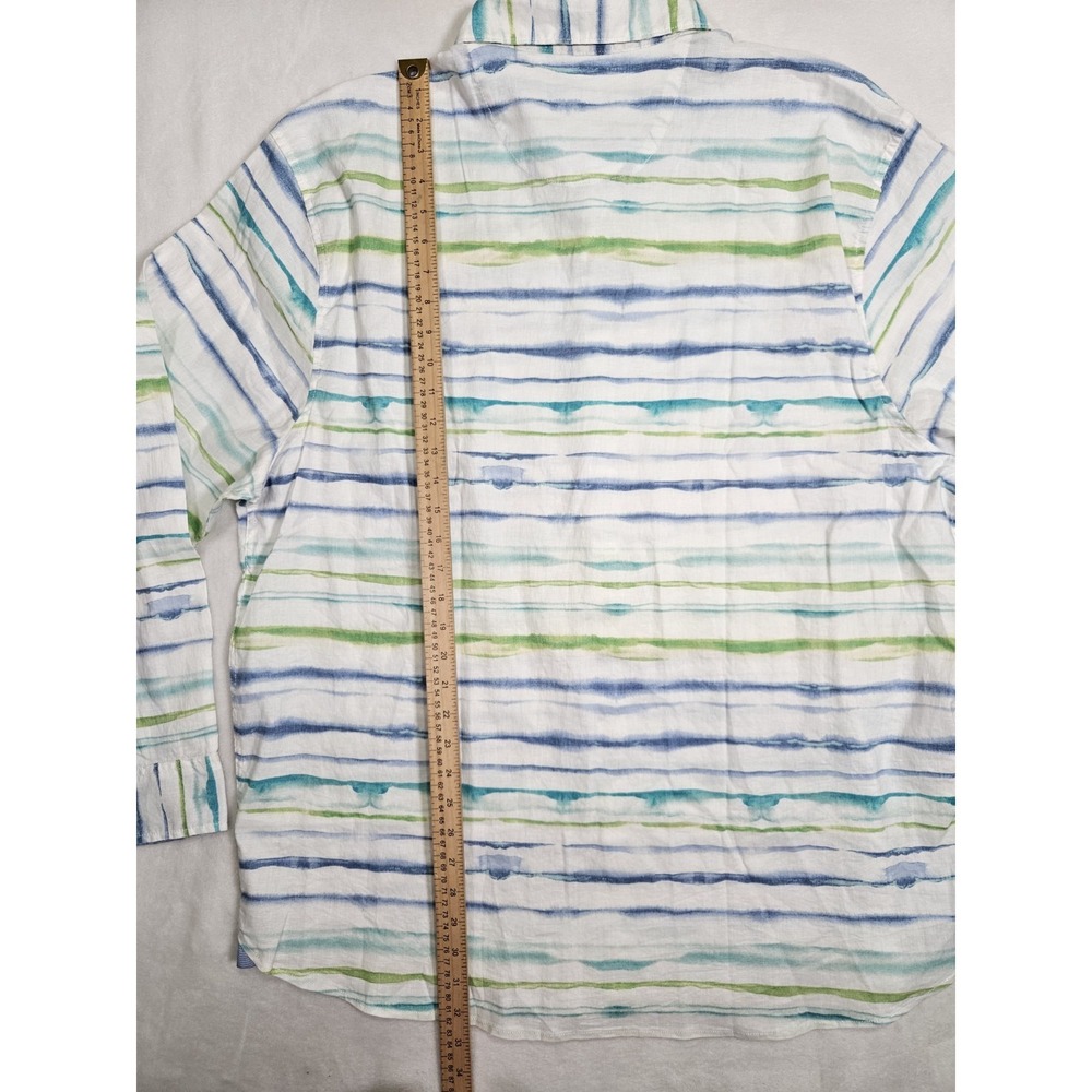 Tommy Bahama Men's XXLT‎ Linen Barbados Breeze Stripe Long Sleeve Shirt Tall - Picture 7 of 9